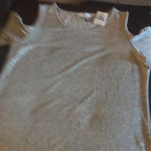 New w/Tags Calvin Klein Cold-Shoulder Top Gray